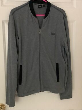 BOSS Grey Jacket with Black Collar